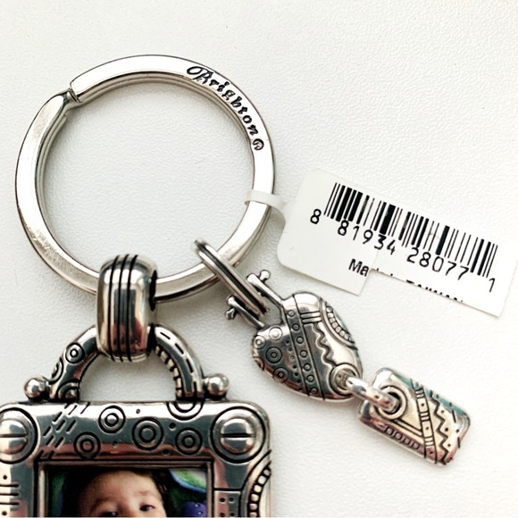 BRIGHTON Manchester Silver Plated Square Photo Charm Key Fob NWT - Picture 5 of 8
